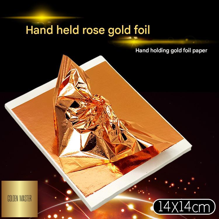 GoldenMaster factory 14*14CM simulated gold foil paper large size large area foil sticking is more convenient and not easy to break flat foil sticking and foil grabbing - GoldenMaster