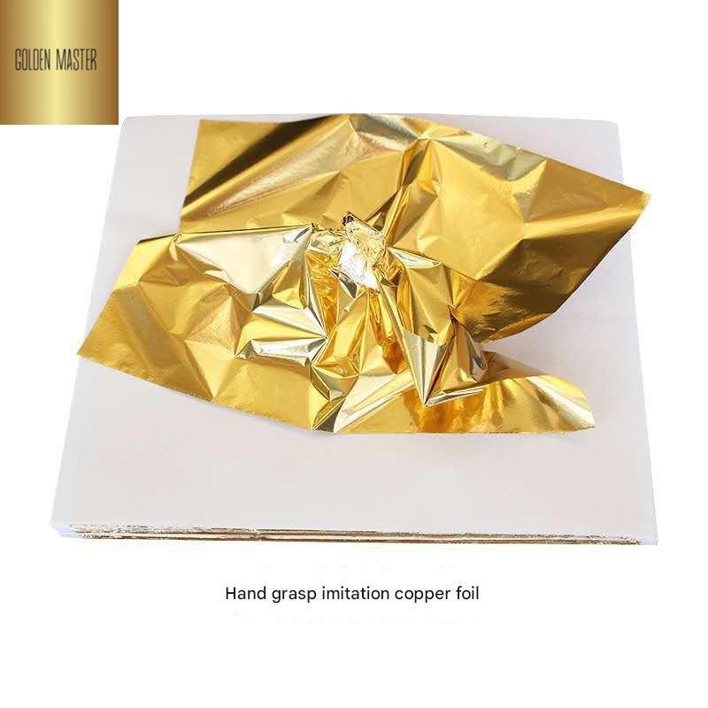 GoldenMaster factory 14*14CM simulated gold foil paper large size large area foil sticking is more convenient and not easy to break flat foil sticking and foil grabbing - GoldenMaster