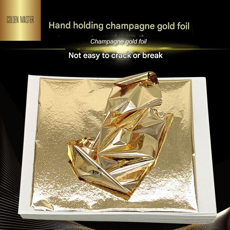 GoldenMaster factory 14*14CM simulated gold foil paper large size large area foil sticking is more convenient and not easy to break flat foil sticking and foil grabbing - GoldenMaster