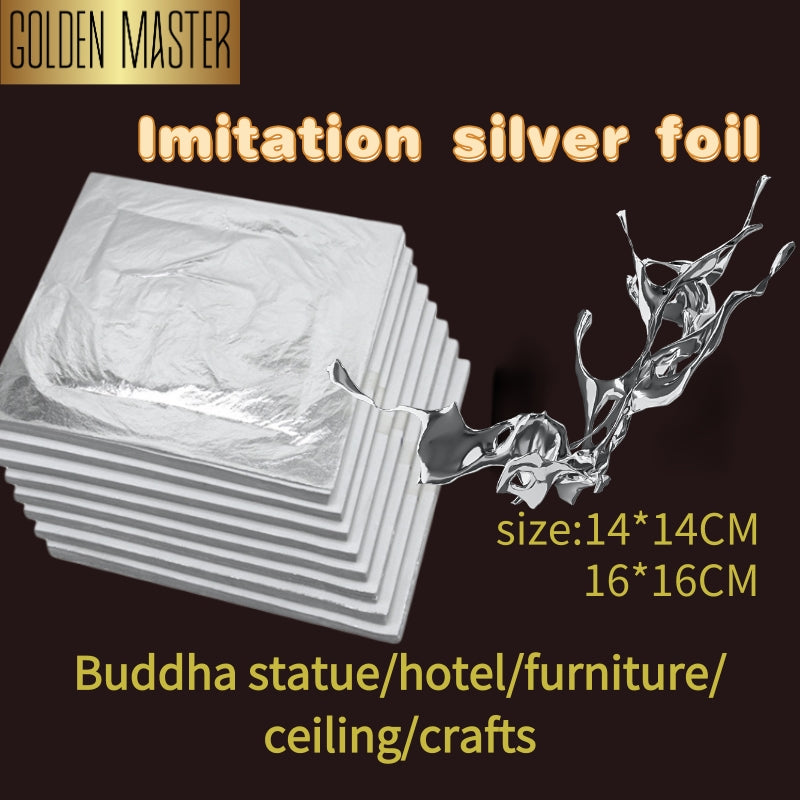 GoldenMater factory direct sales of silver foil, gold foil does not curl or open, cracks can be used to make wrinkles, silver foil effect for ceiling - GoldenMaster