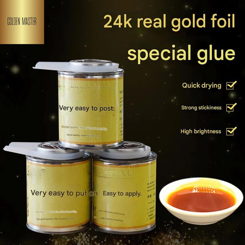 GoldenMaster manufacturers wholesale gold foil glue paste long-lasting fast drying anti-oxidation odorless easy to stick real gold glue - GoldenMaster