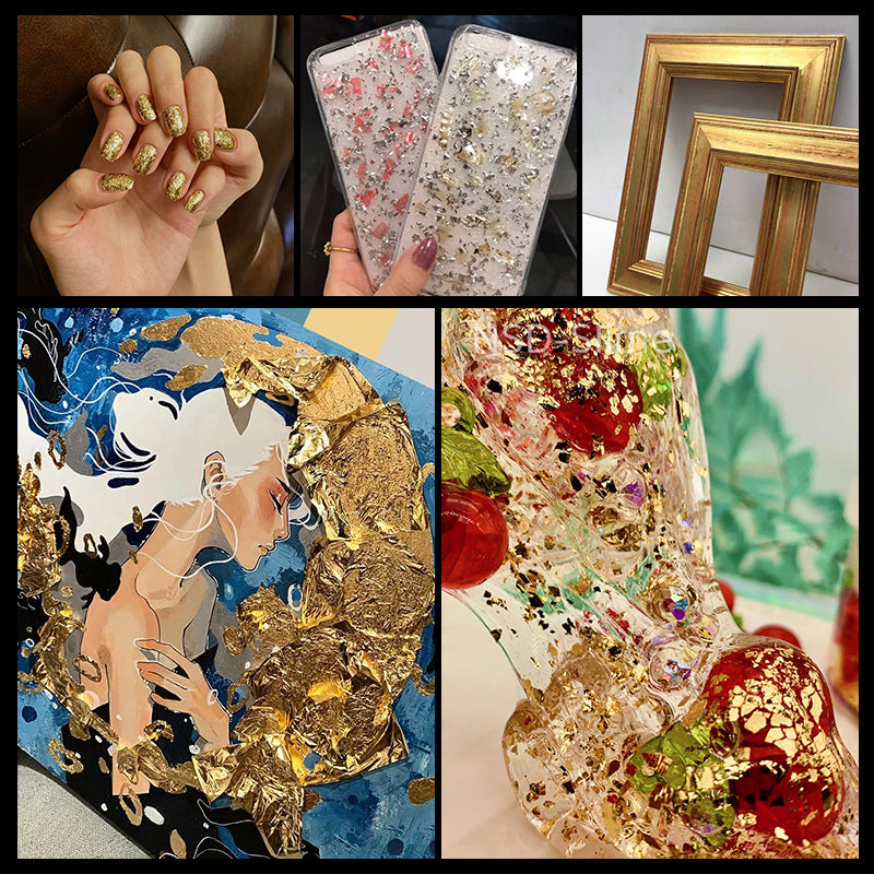GoldenMaster manufacturers spot gold foil paper, stickers, gold foil painting, DIY broken gold foil bottle filling, broken silver foil support customization - GoldenMaster