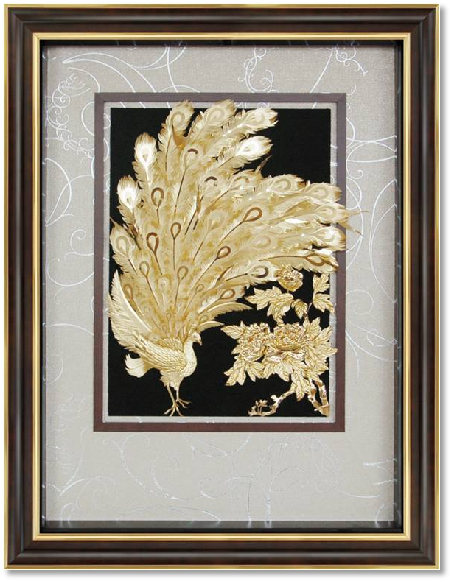 GoldenMaster 24K 3D gold foil painting peacock series, global customization - GoldenMaster