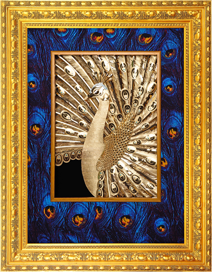 GoldenMaster 24K 3D gold foil painting peacock series, global customization - GoldenMaster