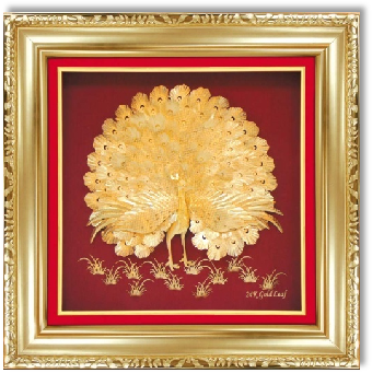 GoldenMaster 24K 3D gold foil painting peacock series, global customization - GoldenMaster