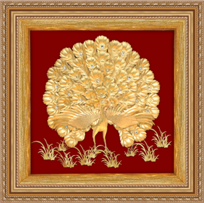 GoldenMaster 24K 3D gold foil painting peacock series, global customization - GoldenMaster