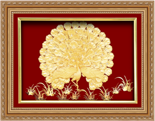 GoldenMaster 24K 3D gold foil painting peacock series, global customization - GoldenMaster