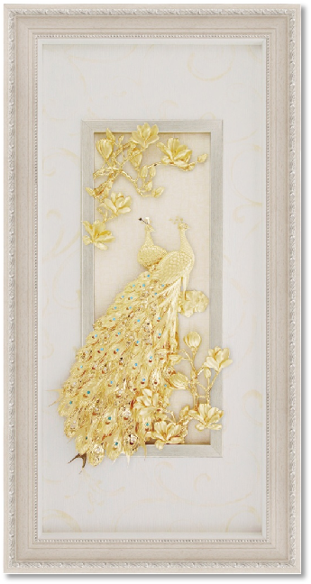 GoldenMaster 24K 3D gold foil painting peacock series, global customization - GoldenMaster