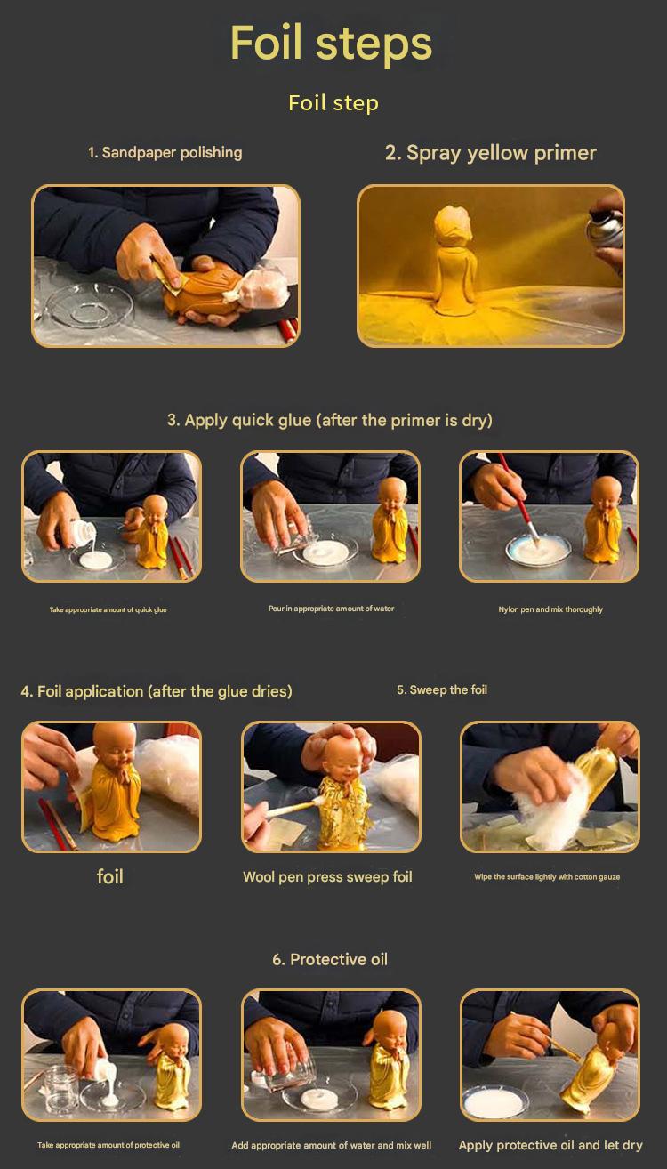 GoldenMaster manufacturers wholesale gold foil glue paste long-lasting fast drying anti-oxidation odorless easy to stick real gold glue - GoldenMaster