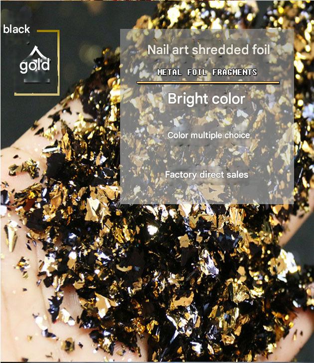 GoldenMaster Multicolor Broken Gold Foil Nail Art Resin Glue Decorated Broken Gold Foil Silver Foil - GoldenMaster