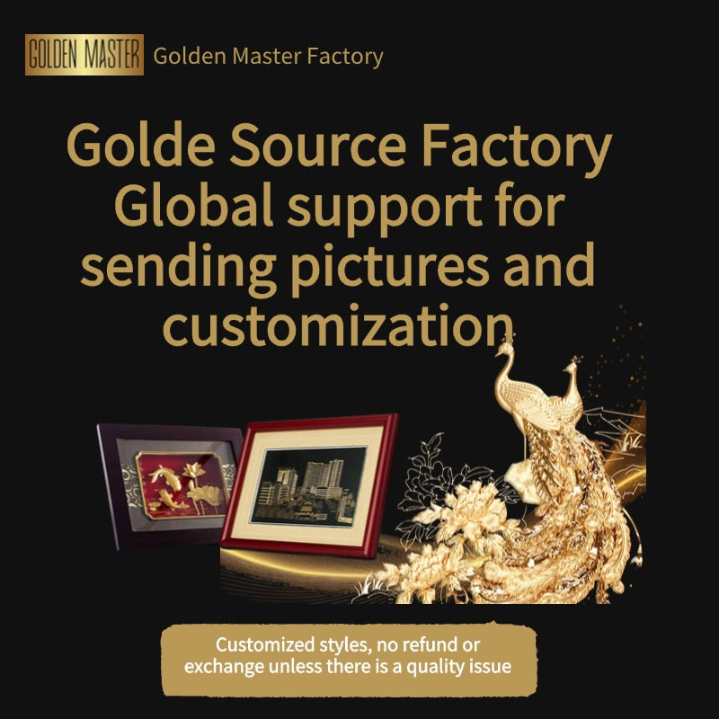 GoldenMaster gold crafts customization, custom processing gold foil crafts,Contact us for customization - GoldenMaster