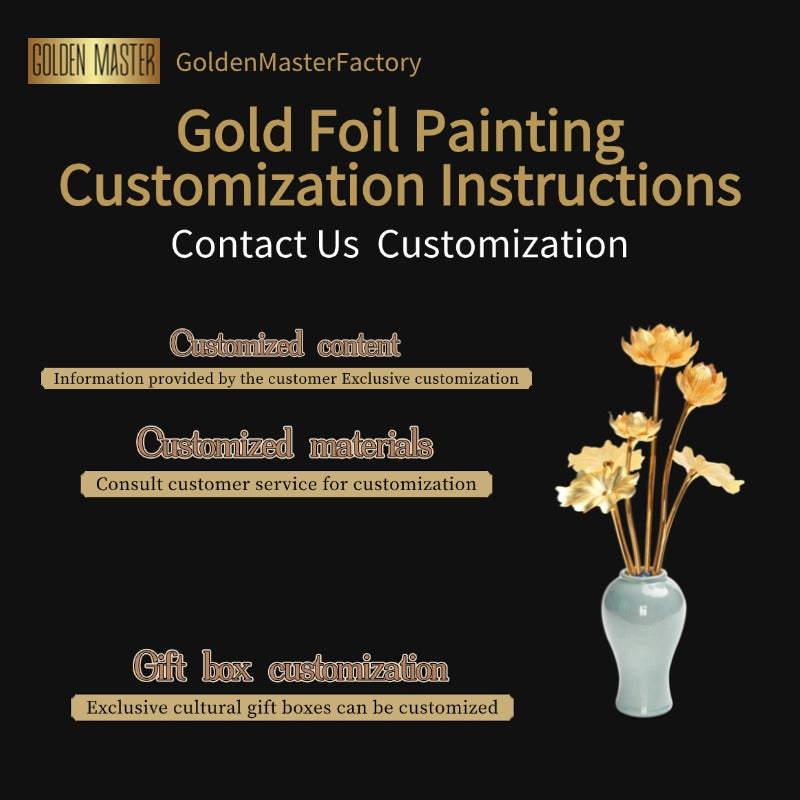GoldenMaster gold crafts customization, custom processing gold foil crafts,Contact us for customization - GoldenMaster