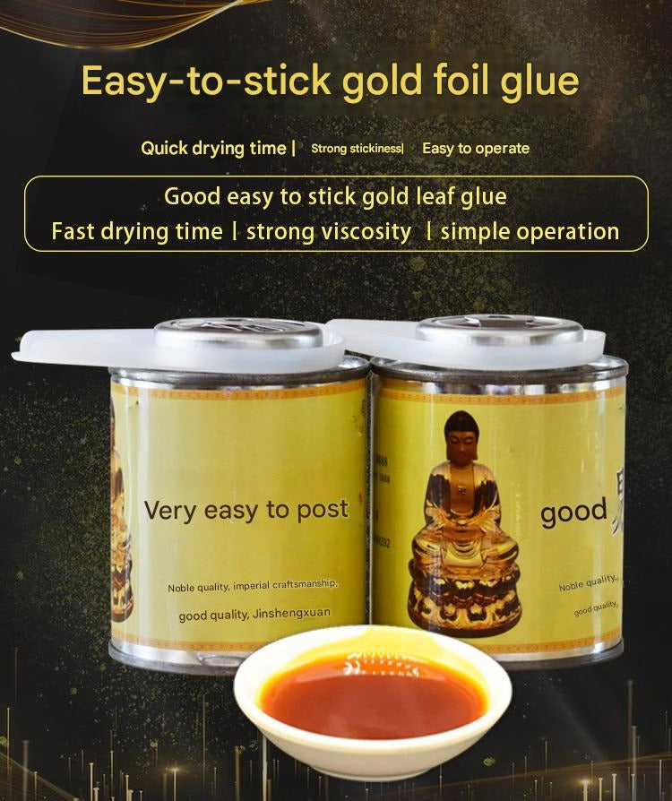 GoldenMaster manufacturers wholesale gold foil glue paste long-lasting fast drying anti-oxidation odorless easy to stick real gold glue - GoldenMaster