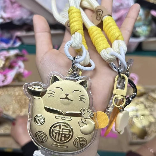 GoldenMaster Gold 999 Cat Series Gift Car Hanging Bag Buckle Gold Keychain Creative Car Keychain Bag - GoldenMaster