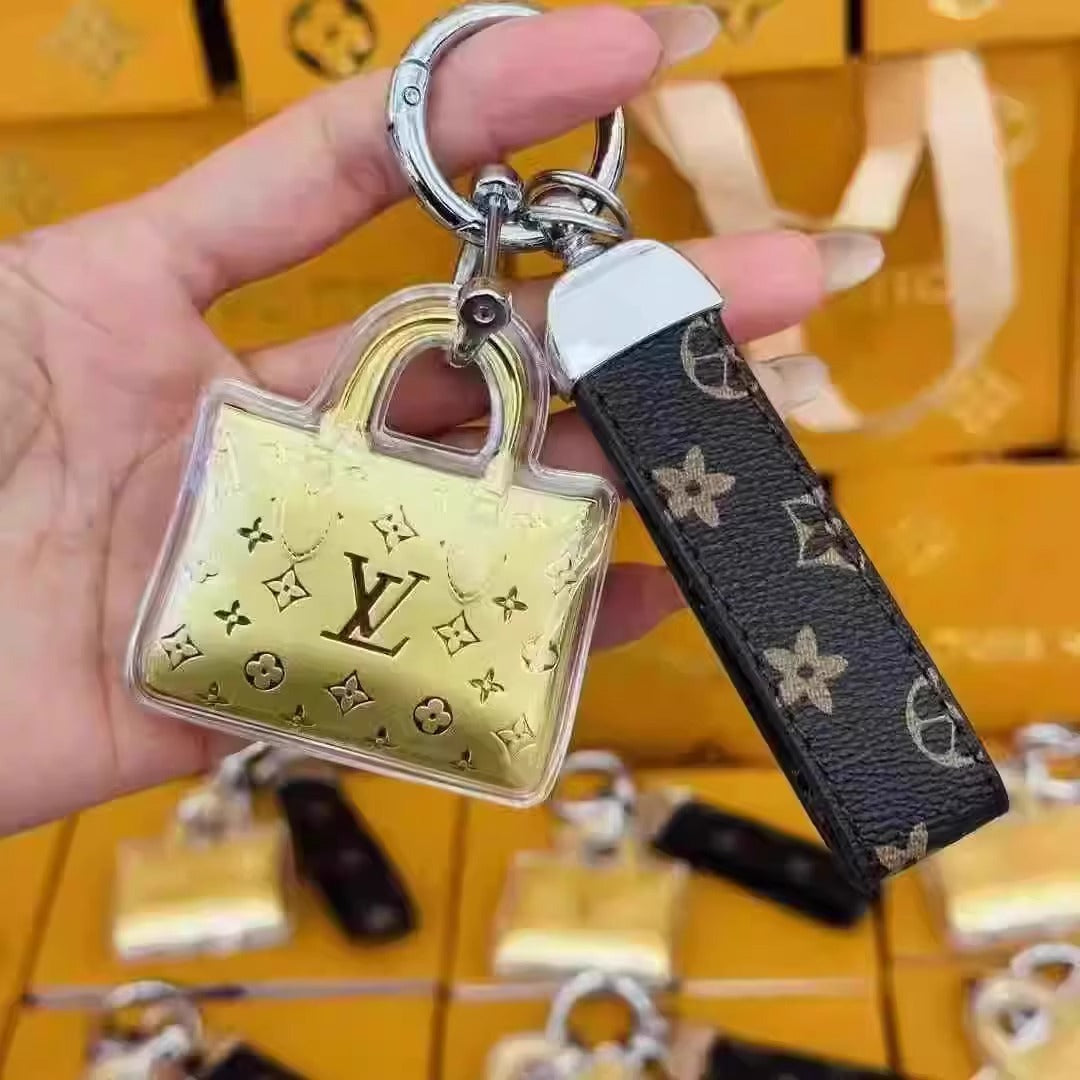 GoldenMaster Gold 999 L_V Shape Keychain Mobile Phone Pendant Bag Trailer Hanging - GoldenMaster