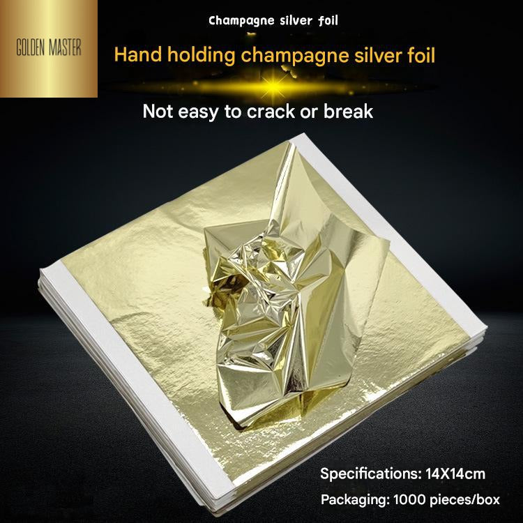 GoldenMaster factory 14*14CM simulated gold foil paper large size large area foil sticking is more convenient and not easy to break flat foil sticking and foil grabbing - GoldenMaster
