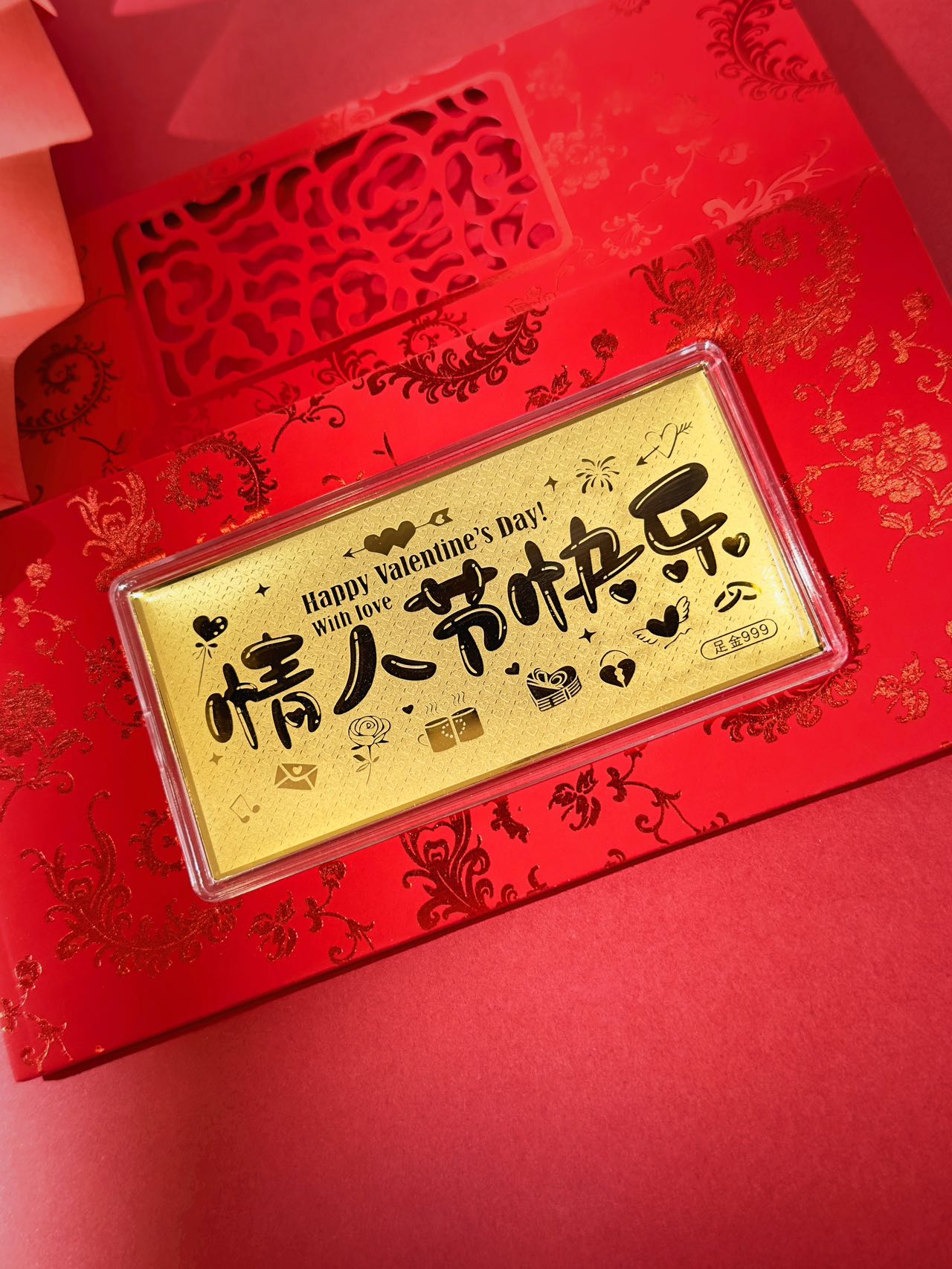 GoldenMaster Gold 999 Happy Wedding Gold Banknote Red Packet Anniversary Father's Day Gold Banknote Red Packet Birthday Gift - GoldenMaster