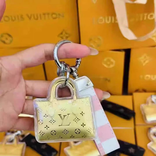 GoldenMaster Gold 999 L_V Shape Keychain Mobile Phone Pendant Bag Trailer Hanging - GoldenMaster