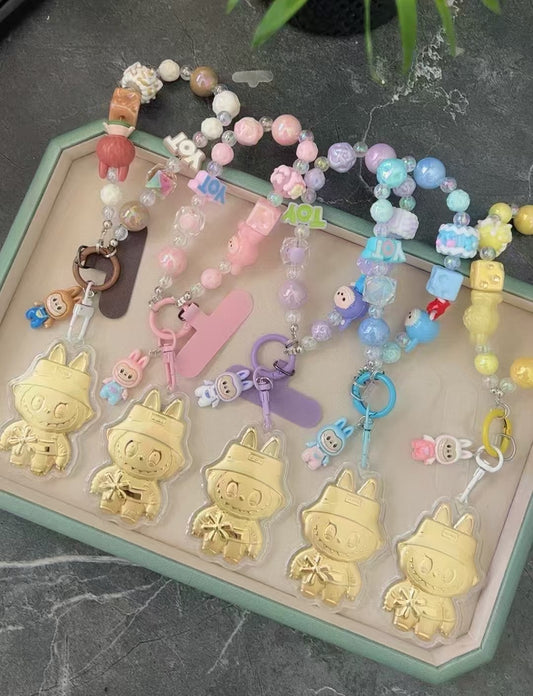 GoldenMaster Cute Gold 999 Labub Mobile Phone Pendant Keychain - GoldenMaster