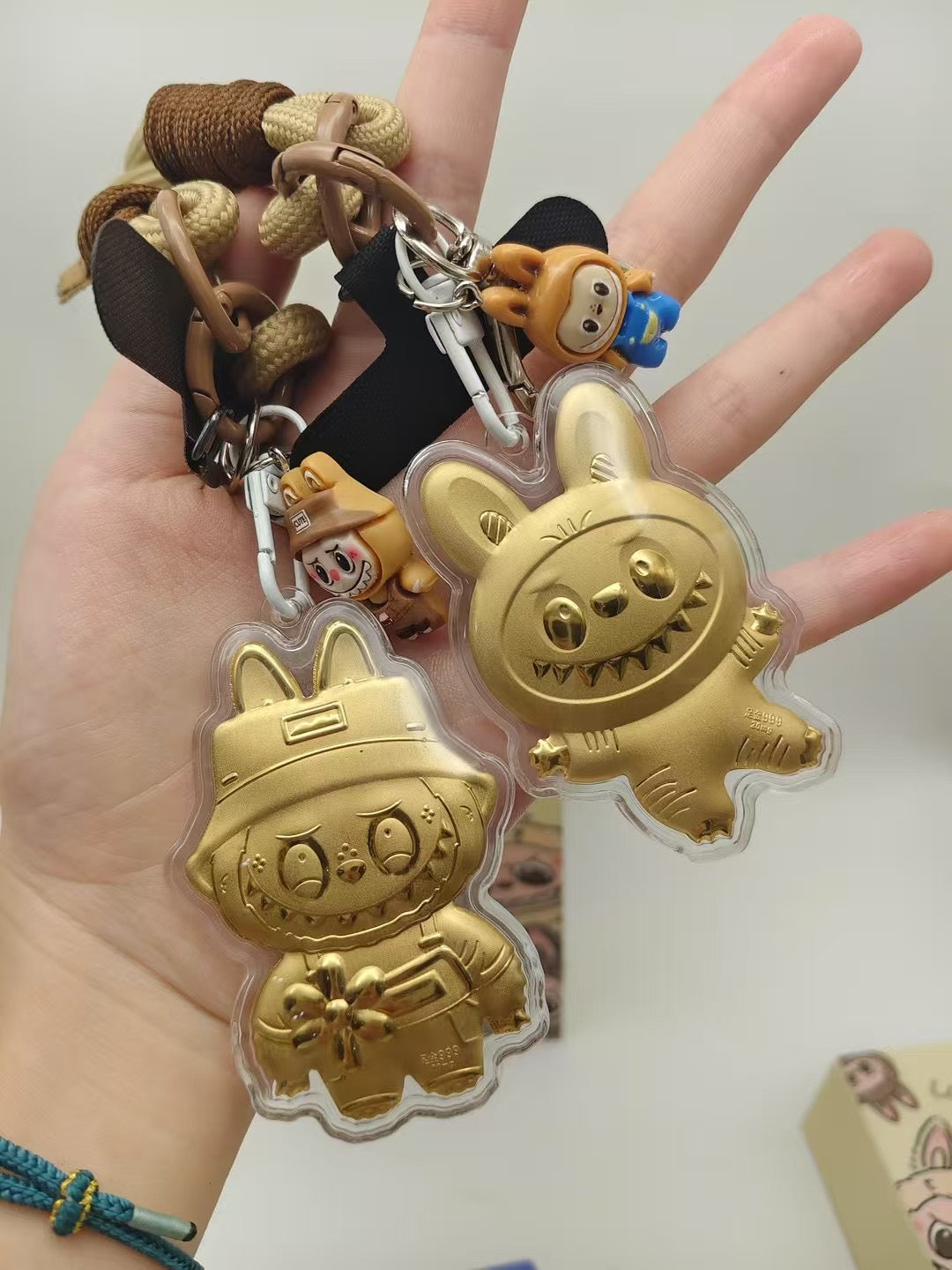 GoldenMaster Cute Gold 999 Labub Mobile Phone Pendant Keychain - GoldenMaster