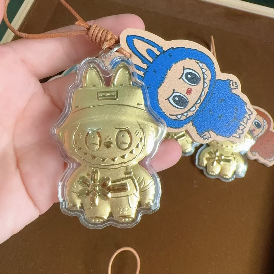 GoldenMaster Cute Gold 999 Labub Mobile Phone Pendant Keychain - GoldenMaster
