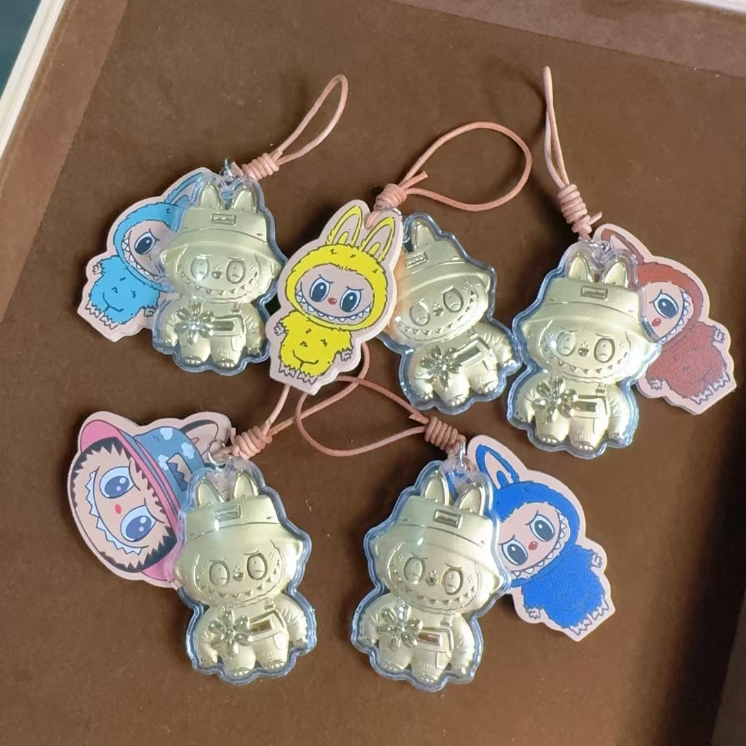 GoldenMaster Cute Gold 999 Labub Mobile Phone Pendant Keychain - GoldenMaster