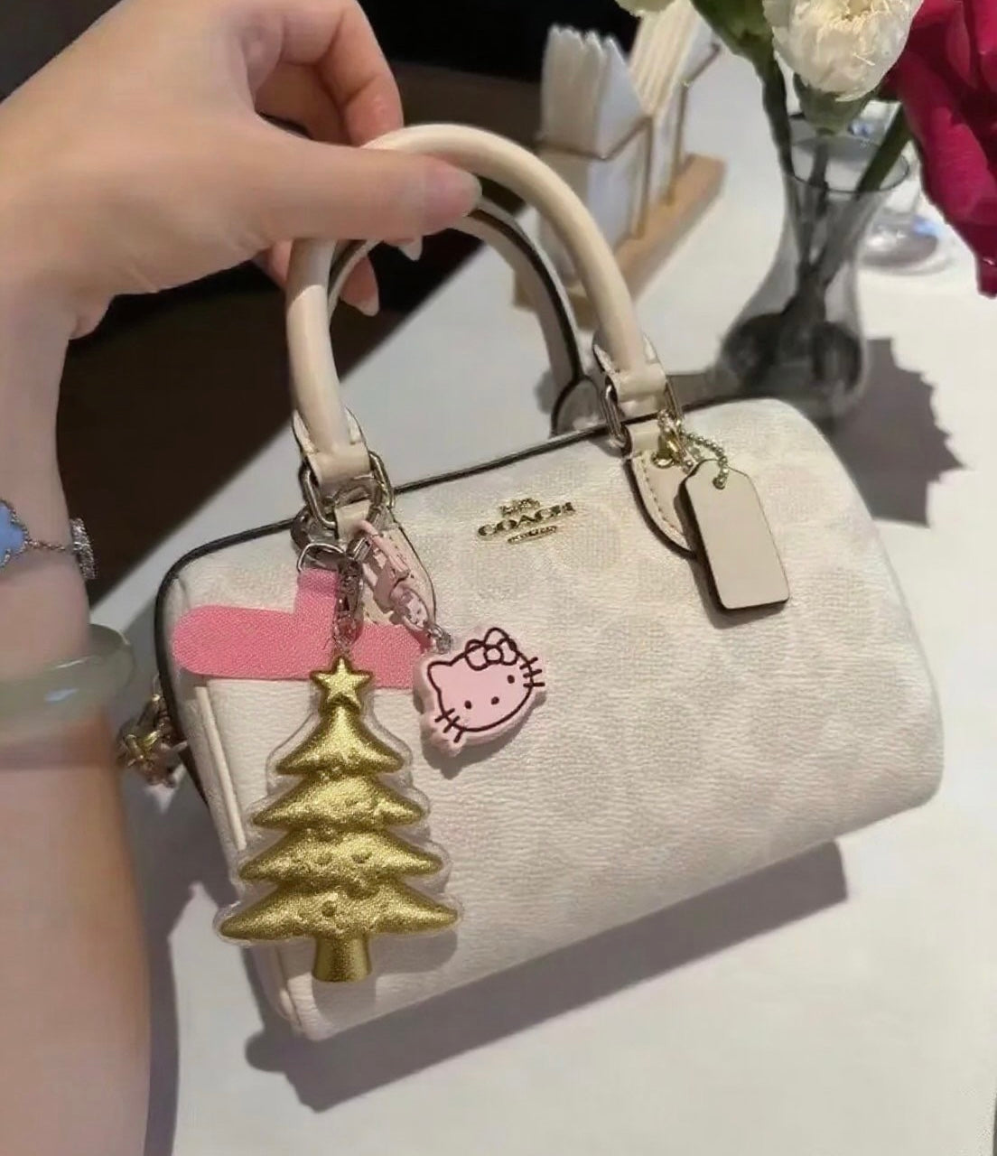 GoldenMaser Christmas tree gold foil pendant accessories, mobile phone hanging bag hanging, Christmas gift - GoldenMaster