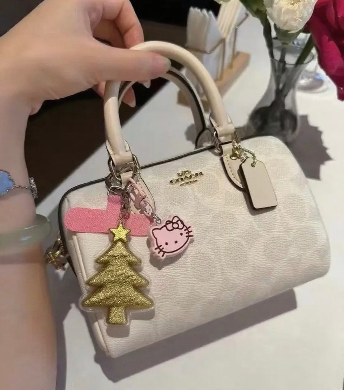 GoldenMaser Christmas tree gold foil pendant accessories, mobile phone hanging bag hanging, Christmas gift - GoldenMaster