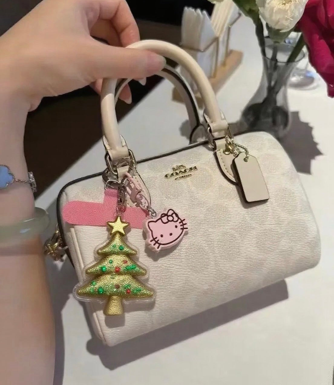 GoldenMaser Christmas tree gold foil pendant accessories, mobile phone hanging bag hanging, Christmas gift - GoldenMaster