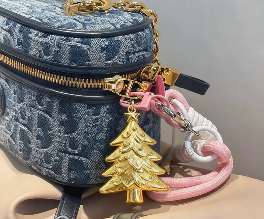 GoldenMasterFactory 24K 999 Christmas tree gold foil pendant accessories, mobile phone pendant bag trailer key pendant, Christmas gift - GoldenMaster