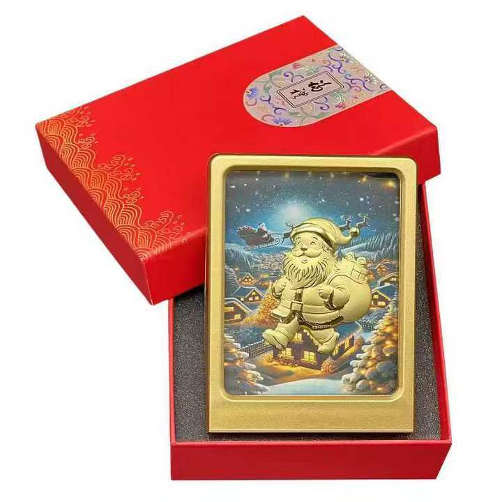 Luxury 3D Gold Foil Santa Claus Ornament – Christmas Gift Decoration, Holiday Collectible Art Piece - GoldenMaster