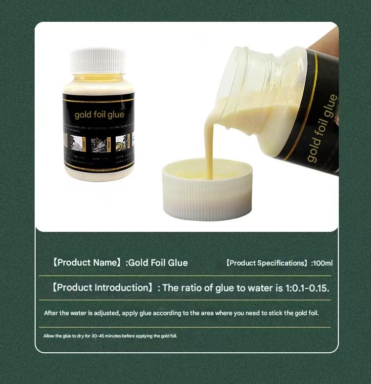 GoldenMaster Engineering Goldleaf Gold Foil Experience Pack Gold Foil Sticker Glue Set Crafts Painting Silver Foil Taiwan Imitation Gold Foil Handmade - GoldenMaster