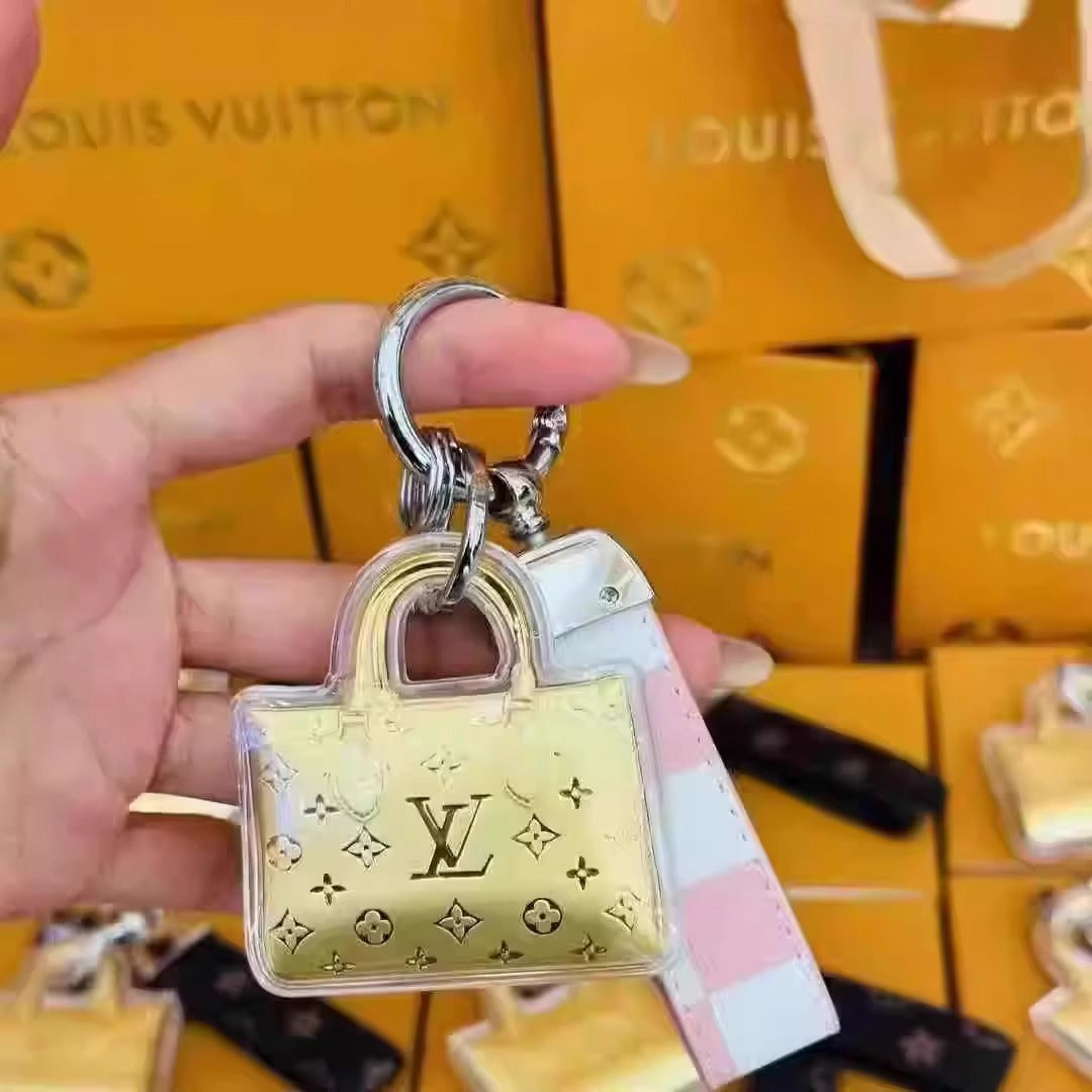 GoldenMaster Gold 999 L_V Shape Keychain Mobile Phone Pendant Bag Trailer Hanging - GoldenMaster