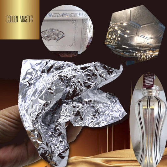 GoldenMater factory direct sales of silver foil, gold foil does not curl or open, cracks can be used to make wrinkles, silver foil effect for ceiling - GoldenMaster