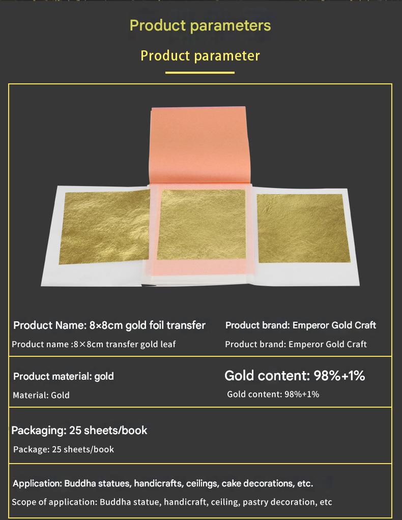 GoldenMaster Factory Gold foil notebook [24K Pure Gold Foil Paper] Gold Content 98% Gold, Large Factory Spot Gold Outdoor Gold Foil Paper - GoldenMaster