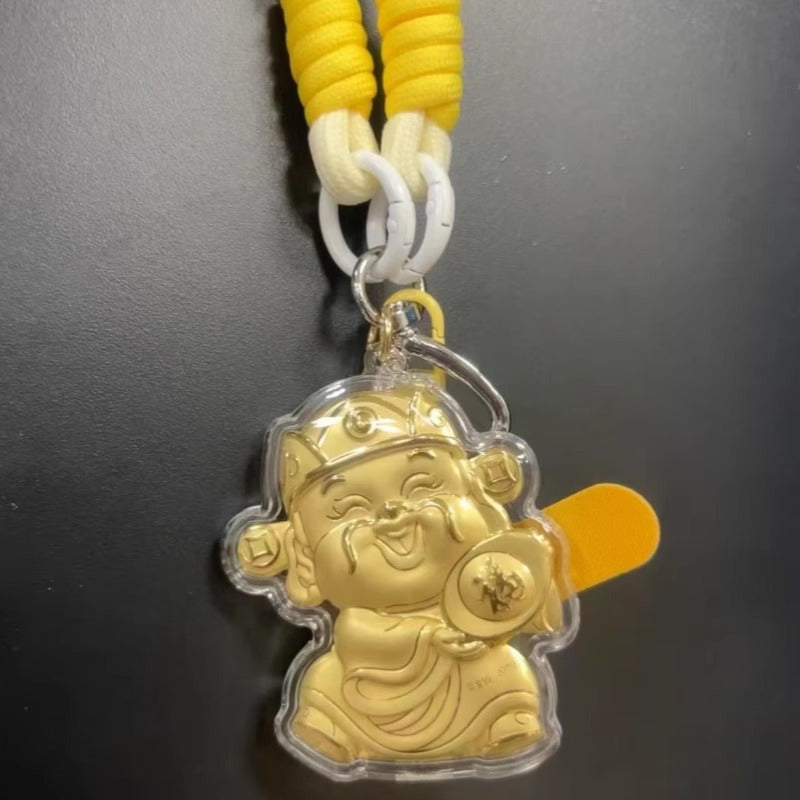 GoldenMaster Gold 999 Cat Series Gift Car Hanging Bag Buckle Gold Keychain Creative Car Keychain Bag - GoldenMaster