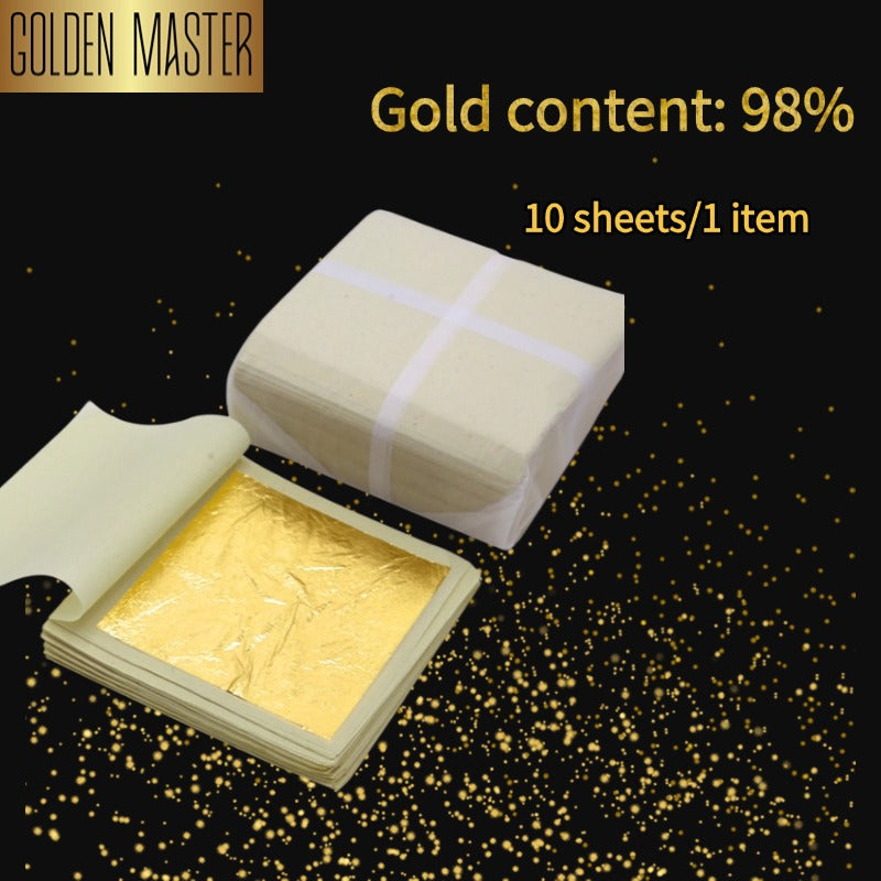GoldenMaster 8*8CM 24k pure gold leaf gold foil various craft Buddha statue decoration gold foil - GoldenMaster
