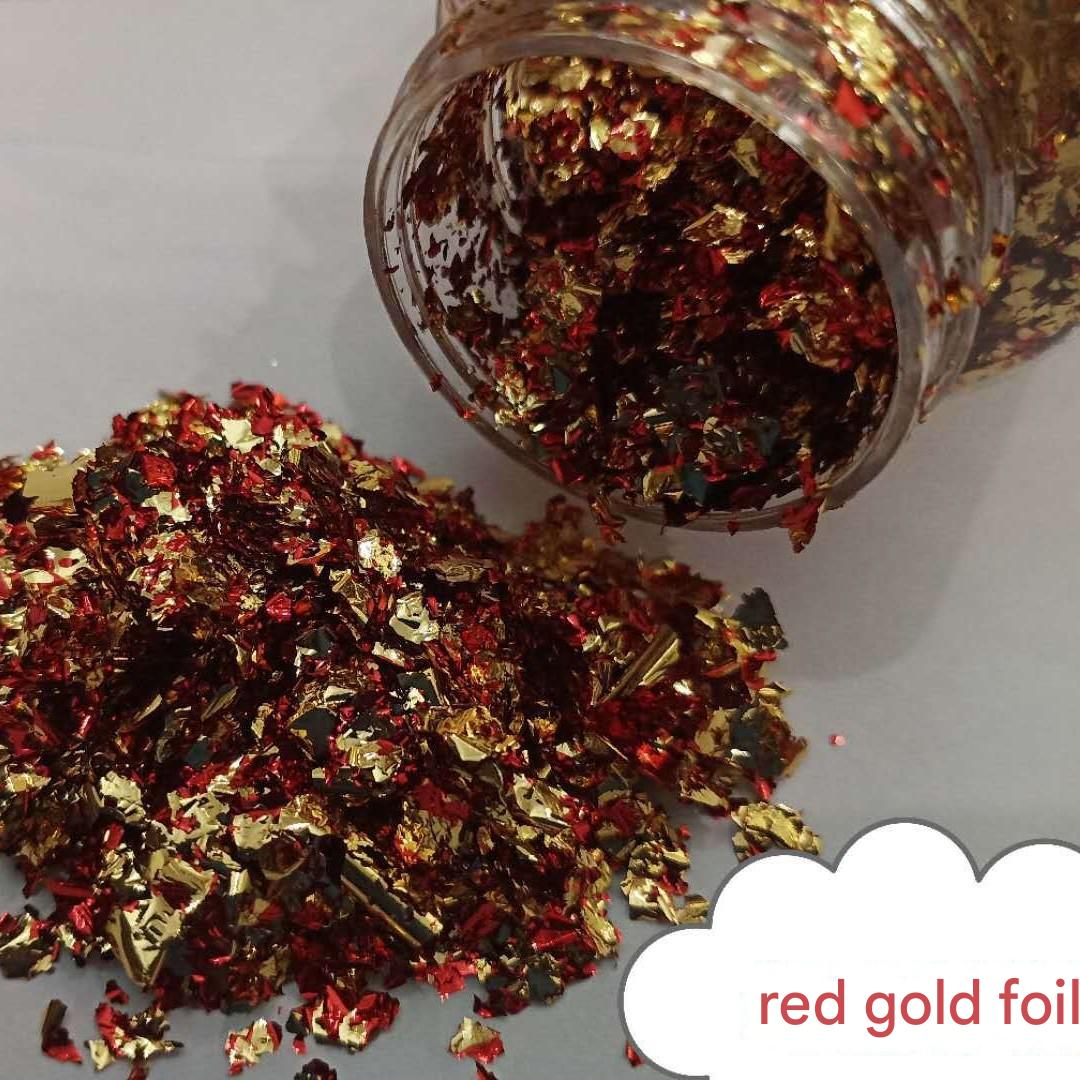 GoldenMaster Multicolor Broken Gold Foil Nail Art Resin Glue Decorated Broken Gold Foil Silver Foil - GoldenMaster