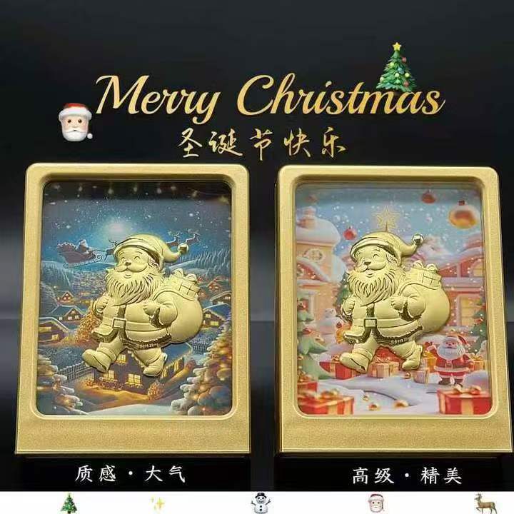 Luxury 3D Gold Foil Santa Claus Ornament – Christmas Gift Decoration, Holiday Collectible Art Piece - GoldenMaster