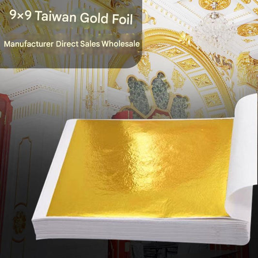 Golden Master Gold Foil Factory Direct Sales Bulk Gold Foil Paper Gold Foil 9CM Taiwan Gold Gold Foil Nail Art Raw Material Silver Foil - GoldenMaster