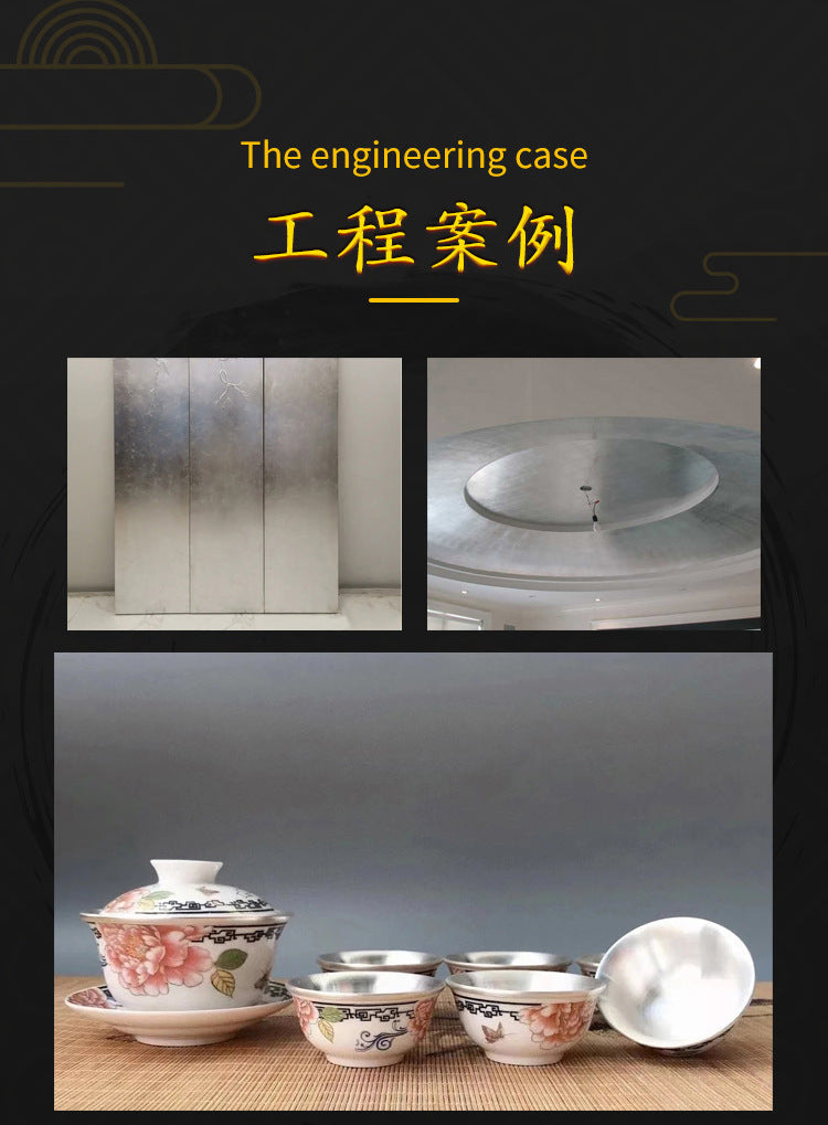 GoldenMasterFactory gold foil furniture craft painting ceiling decoration with 99 real silver foil - GoldenMaster