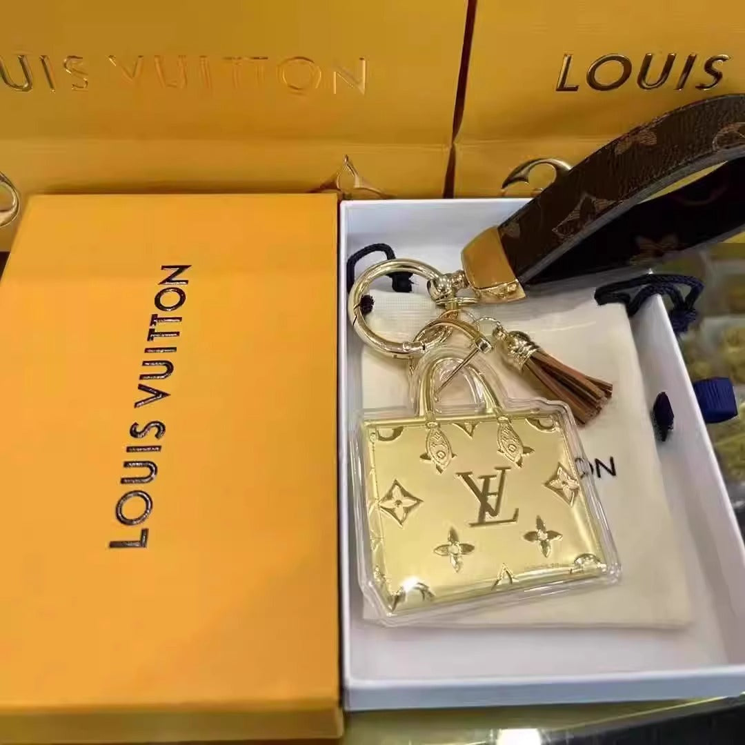 GoldenMaster Gold 999 L_V Shape Keychain Mobile Phone Pendant Bag Trailer Hanging - GoldenMaster