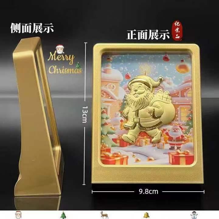 Luxury 3D Gold Foil Santa Claus Ornament – Christmas Gift Decoration, Holiday Collectible Art Piece - GoldenMaster