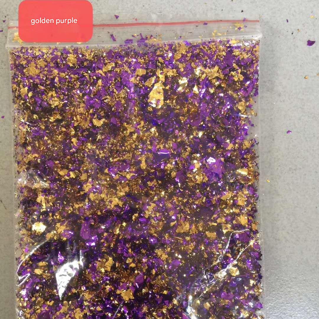 GoldenMaster Multicolor Broken Gold Foil Nail Art Resin Glue Decorated Broken Gold Foil Silver Foil - GoldenMaster