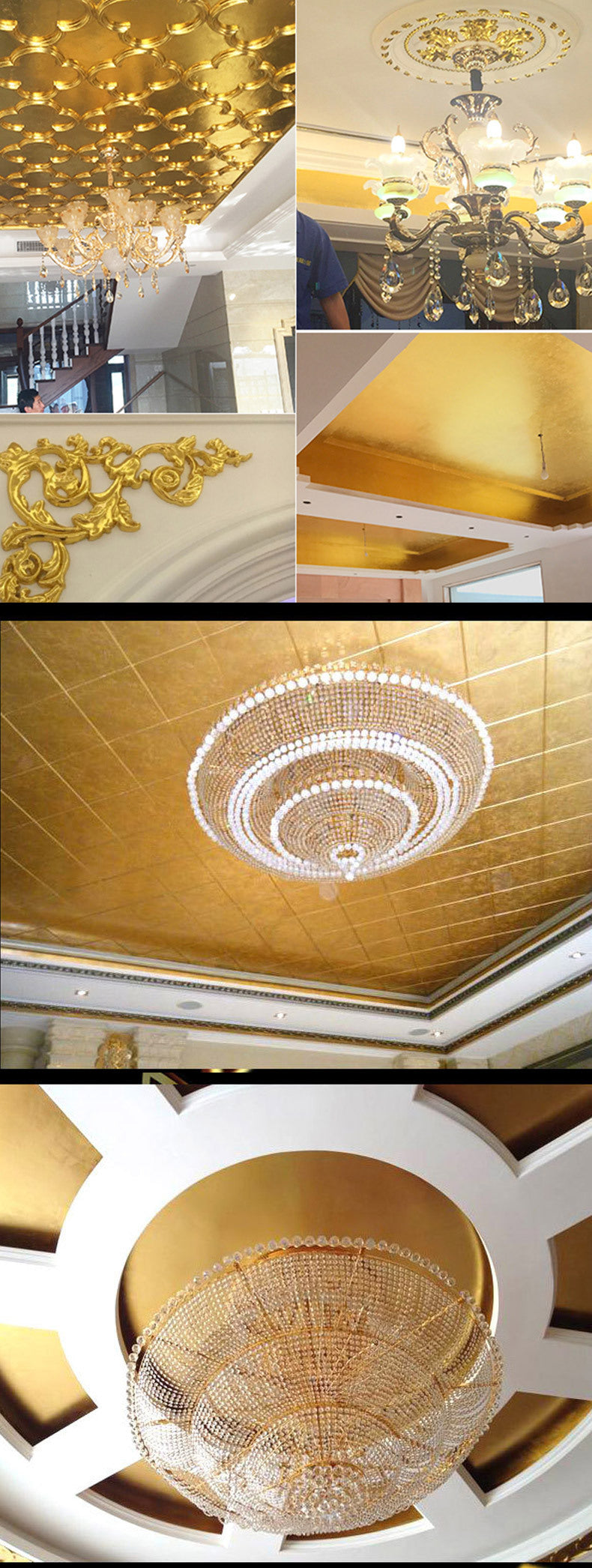 GoldenMasterFactory book gold foil 14*14cm transfer gold foil paper for indoor and outdoor decoration crafts decoration building materials - GoldenMaster