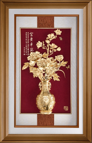 GoldenMaster 24K Gold Foil Painting Jinrong Series, Global Customization - GoldenMaster
