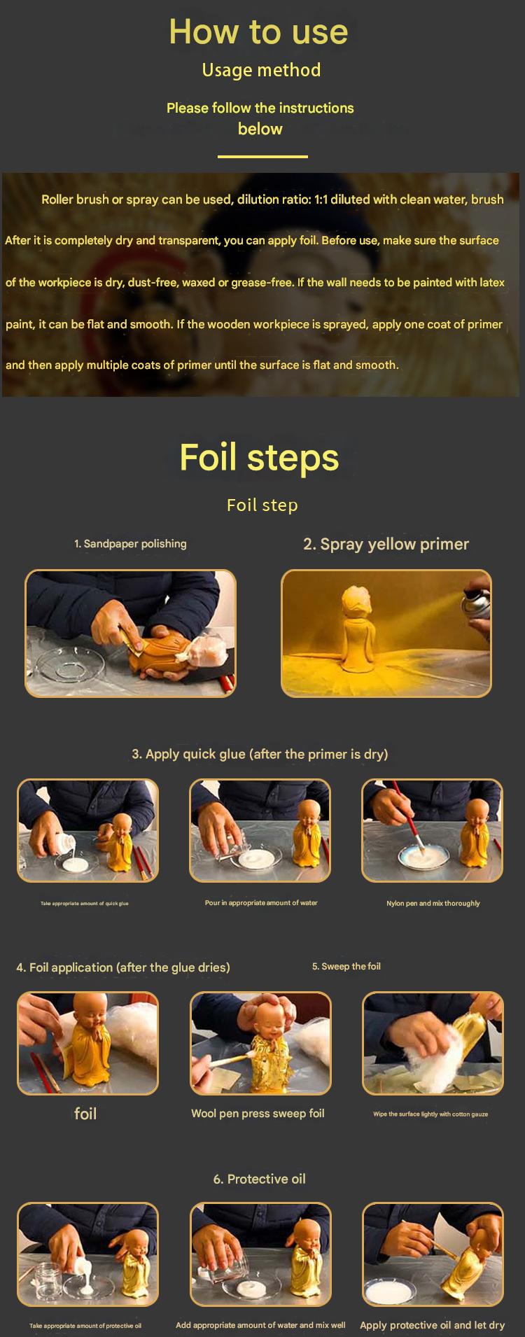 GoldenMaster Gold Foil Manufacturer Wholesale Water-Based Gold Foil Glue with Good Adhesion, Suitable for Large Application Areas - GoldenMaster