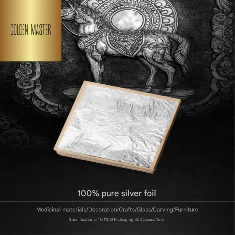 GoldenMasterFactory gold foil furniture craft painting ceiling decoration with 99 real silver foil - GoldenMaster