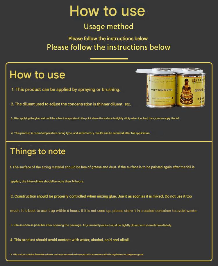 GoldenMaster manufacturers wholesale gold foil glue paste long-lasting fast drying anti-oxidation odorless easy to stick real gold glue - GoldenMaster