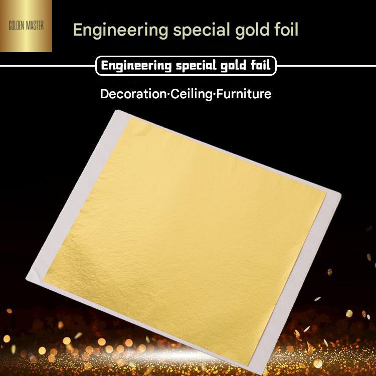 GoldenMaster factory 14*14CM simulated gold foil paper large size large area foil sticking is more convenient and not easy to break flat foil sticking and foil grabbing - GoldenMaster